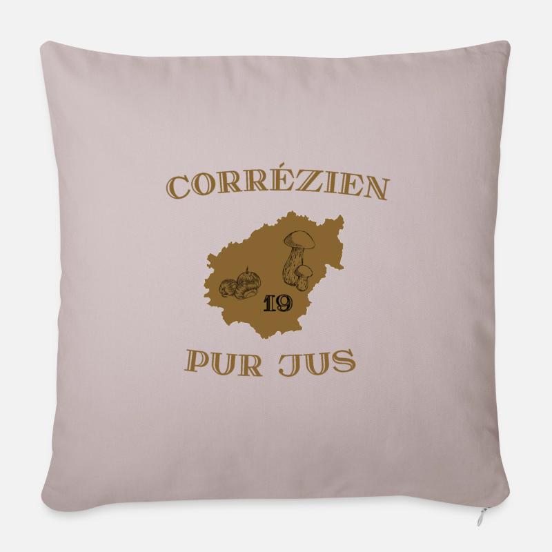 Corrézien pur jus - Housse de coussin décorative 45 x 45 cm - taupe clair
