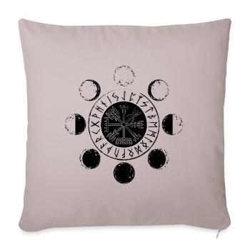 Monde & Runen - Sofakissenbezug 45 x 45 cm - helles Taupe - Vorne