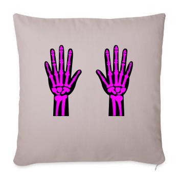 Skeleton Hands 02 - Sofa pillowcase 17,3'' x 17,3'' (45 x 45 cm) - light taupe - Front