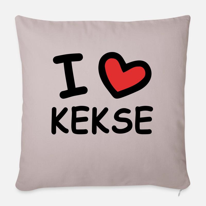 I Love Kekse - Sofakissenbezug 45 x 45 cm - helles Taupe