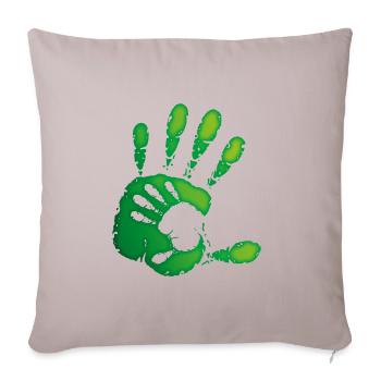 MAINS - VERT - Housse de coussin décorative 45 x 45 cm - taupe clair - Devant