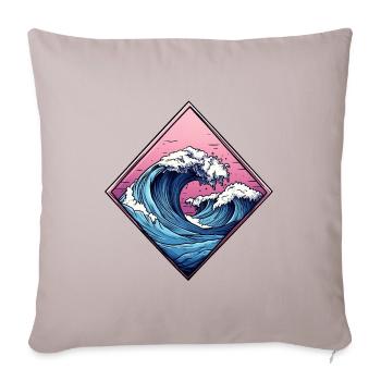 wave logo, diamond shape, ocean design - Sofa pillowcase 17,3'' x 17,3'' (45 x 45 cm) - light taupe - Front