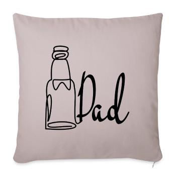 Line Art Papa Bière Fête des Pères - Housse de coussin décorative 45 x 45 cm - taupe clair - Devant