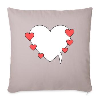 Speech bubble with hearts - Sofa pillowcase 17,3'' x 17,3'' (45 x 45 cm) - light taupe - Front