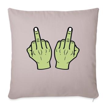 Mittelfinger Hand - Sofakissenbezug 45 x 45 cm - helles Taupe - Vorne
