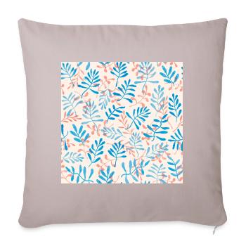 Conception de branches bleues et corail - Housse de coussin décorative 45 x 45 cm - taupe clair - Devant