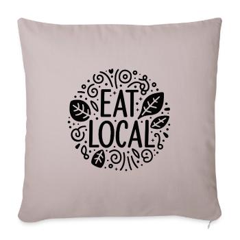 Manger local soutenir les agriculteurs locaux - Housse de coussin décorative 45 x 45 cm - taupe clair - Devant