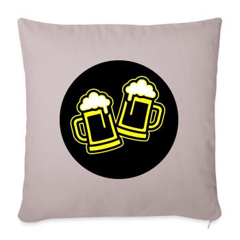 Beer Toast Symbol Beer Mug - Sofa pillowcase 17,3'' x 17,3'' (45 x 45 cm) - light taupe - Front