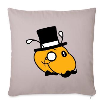 Caterpillar Sir Lord Rich Monocle Glasses Top Hat - Sofa pillowcase 17,3'' x 17,3'' (45 x 45 cm) - light taupe - Front