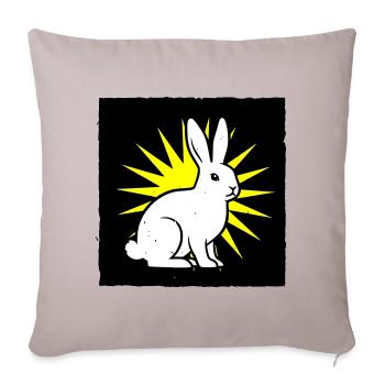 Cool bunny in punk rock & pop art style - Sofa pillowcase 17,3'' x 17,3'' (45 x 45 cm) - light taupe - Front