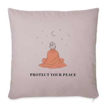 Protect Your Peace - Minimalist Line Art - Sofakissenbezug 45 x 45 cm - helles Taupe - Vorne