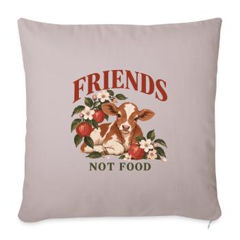 Friends Not Food Cow - Sofakissenbezug 45 x 45 cm - helles Taupe - Vorne