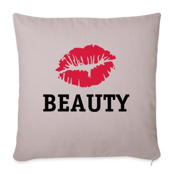 Beauty Kiss - Sofakissenbezug 45 x 45 cm - helles Taupe - Vorne