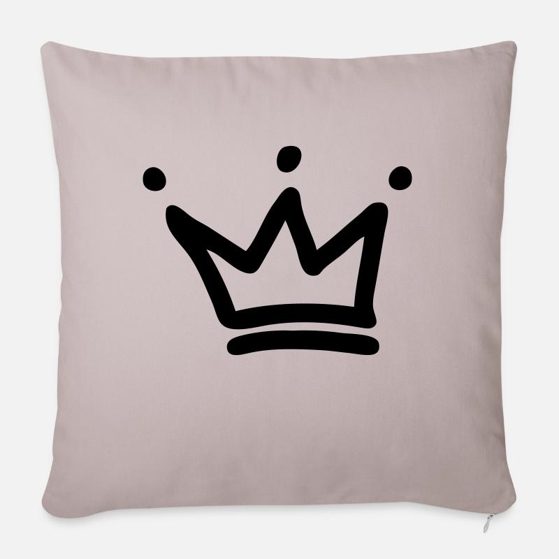 krone kronen crown - Sofakissenbezug 45 x 45 cm - helles Taupe