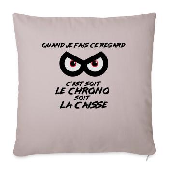 Regard de pilote : Chrono ou Caisse - Housse de coussin décorative 45 x 45 cm - taupe clair - Devant