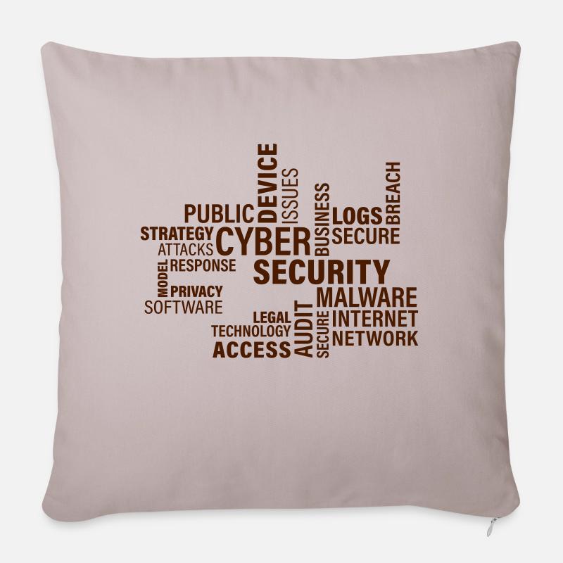 Cyber sécurité - Housse de coussin décorative 45 x 45 cm - taupe clair