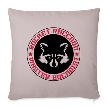 Rocket-Waschbär voll Logo - Sofakissenbezug 45 x 45 cm - helles Taupe - Vorne