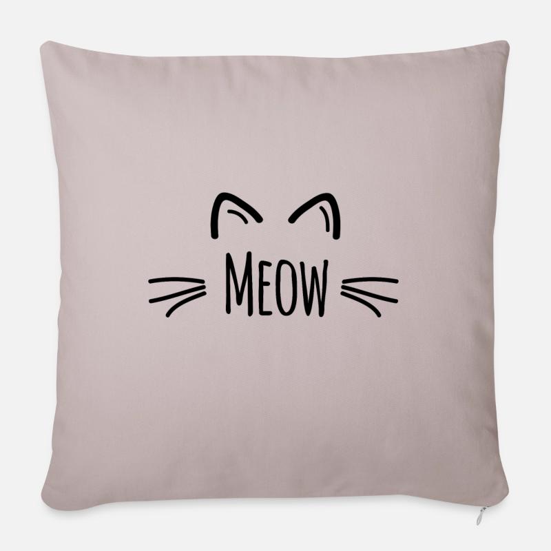 Katze Katzendame Katzenfreund - Sofakissenbezug 45 x 45 cm - helles Taupe