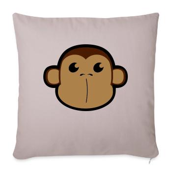 Face, Shimpanse, monkey, monkey head 3 c - Sofa pillowcase 17,3'' x 17,3'' (45 x 45 cm) - light taupe - Front