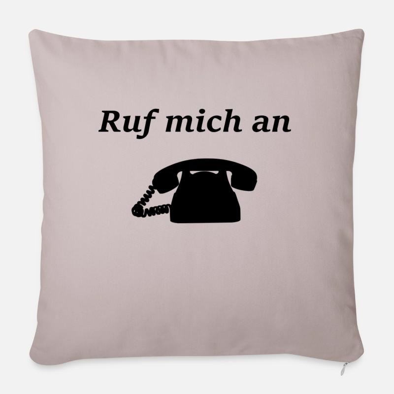 Ruf mich an - Sofakissenbezug 45 x 45 cm - helles Taupe