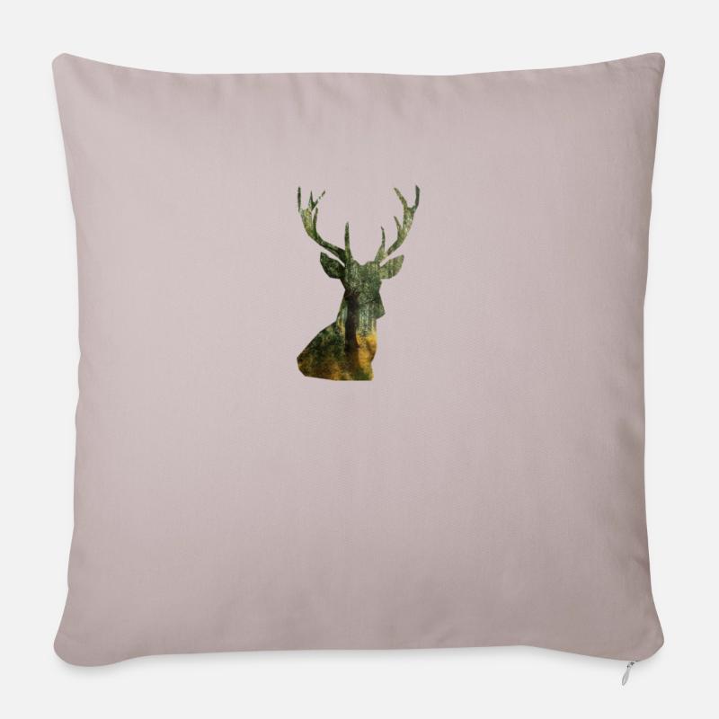 Hirsch - Sofakissenbezug 45 x 45 cm - helles Taupe