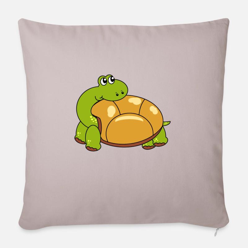 Schildkröte - Sofakissenbezug 45 x 45 cm - helles Taupe