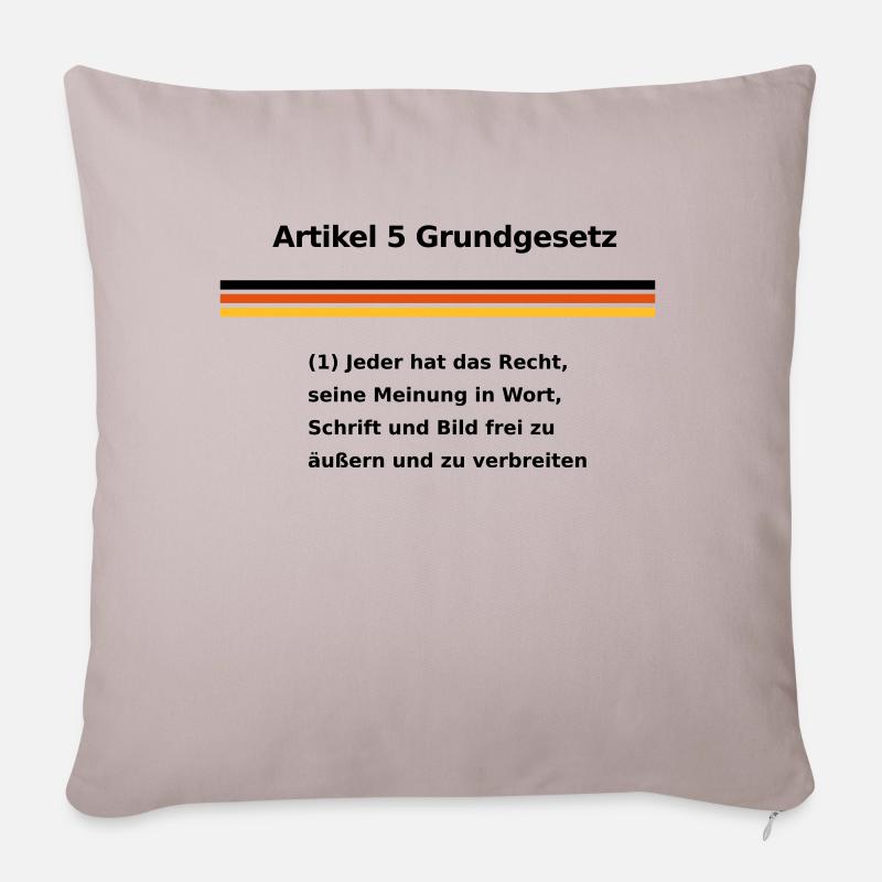 Artikel 5 GG - Sofakissenbezug 45 x 45 cm - helles Taupe