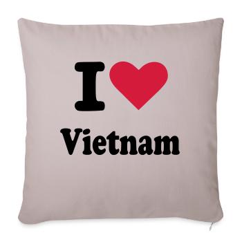 Vietnam - Sofakissenbezug 45 x 45 cm - helles Taupe - Vorne