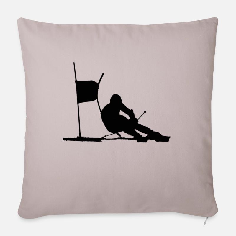 skifahren - Sofakissenbezug 45 x 45 cm - helles Taupe