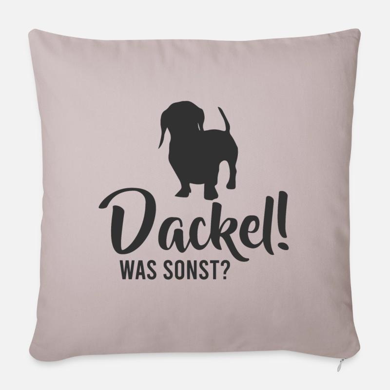 Hunde – Shirt Haustier Dackel Geschenk - Sofakissenbezug 45 x 45 cm - helles Taupe