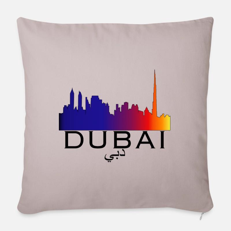Dubai Skyline - Sofakissenbezug 45 x 45 cm - helles Taupe