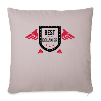 Douanier / Douane / Douanière / Police / Frontière - Housse de coussin décorative 45 x 45 cm - taupe clair - Devant