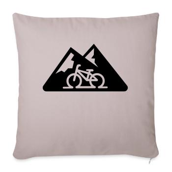 vélo de montagne - Housse de coussin décorative 45 x 45 cm - taupe clair - Devant