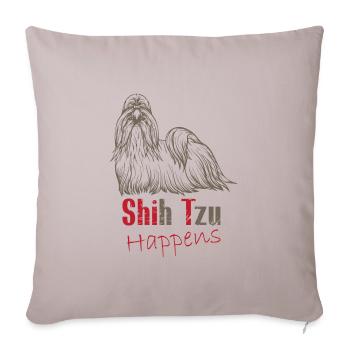 Shit happens - Sofakissenbezug 45 x 45 cm - helles Taupe - Vorne
