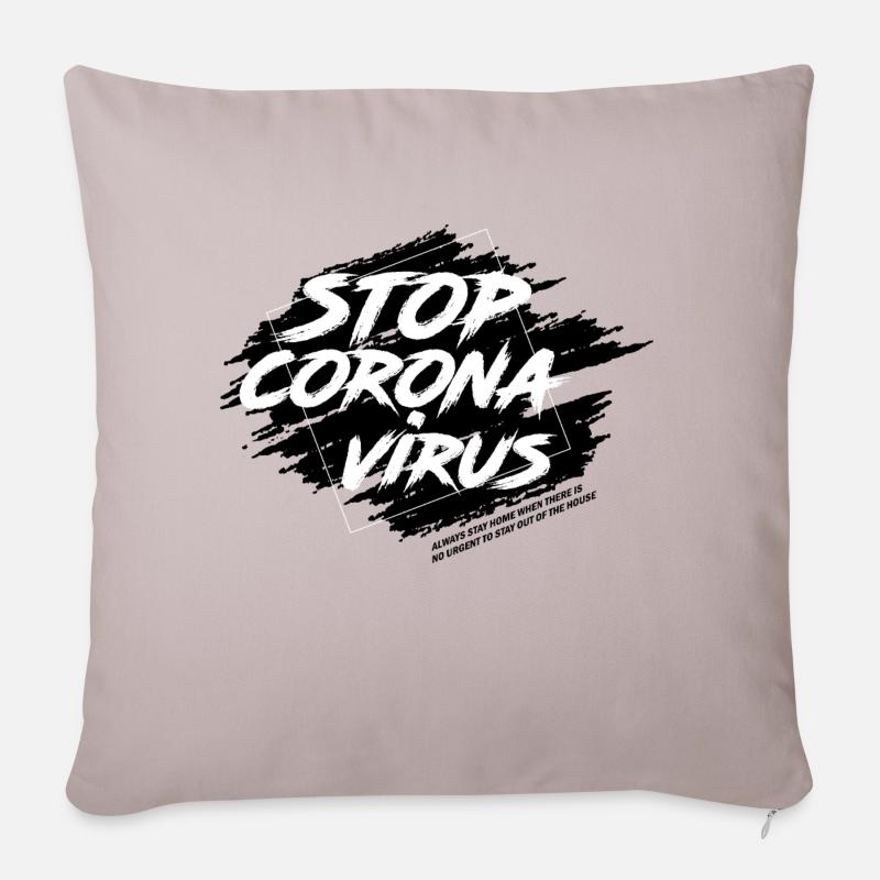 CoronaVirus - Sofakissenbezug 45 x 45 cm - helles Taupe