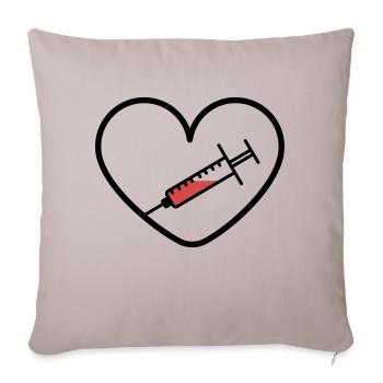 Vaccine Virus Covid Heart Advocate Design - Sofa pillowcase 17,3'' x 17,3'' (45 x 45 cm) - light taupe - Front
