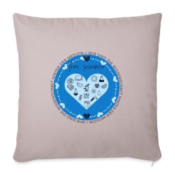 Love Science - Labor - Sofakissenbezug 45 x 45 cm - helles Taupe - Vorne