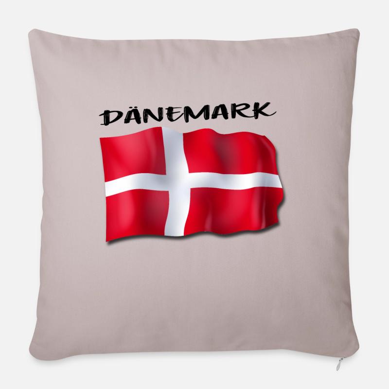 Dänemark Flage 2 - Sofakissenbezug 45 x 45 cm - helles Taupe