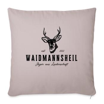 Waidmannsheil Jäger aus Leidenschaft - Sofakissenbezug 45 x 45 cm - helles Taupe - Vorne