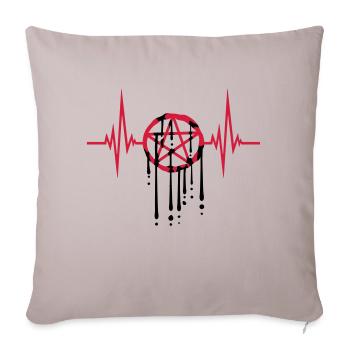 Drops heartbeat pentagram - Sofa pillowcase 17,3'' x 17,3'' (45 x 45 cm) - light taupe - Front