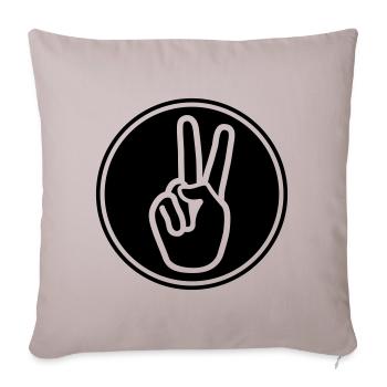 Hand Peace - Sofa pillowcase 17,3'' x 17,3'' (45 x 45 cm) - light taupe - Front