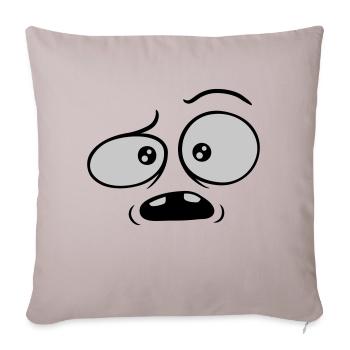 Skeptical confused comic face - Sofa pillowcase 17,3'' x 17,3'' (45 x 45 cm) - light taupe - Front