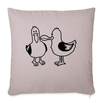 2 drôles d’amis mouettes - Housse de coussin décorative 45 x 45 cm - taupe clair - Devant
