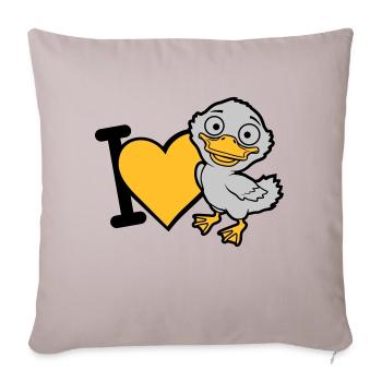 I Love Ducklings Comic - Sofa pillowcase 17,3'' x 17,3'' (45 x 45 cm) - light taupe - Front