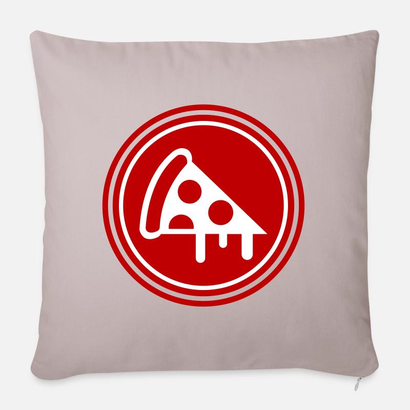 Pizza Icon Silhouette - Sofakissenbezug 45 x 45 cm - helles Taupe
