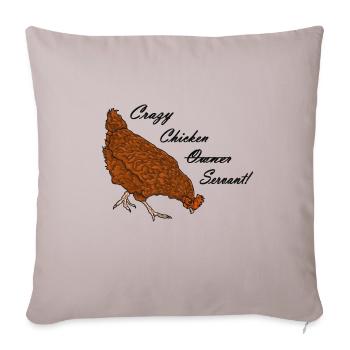 Crazy Chicken Owner/Servant - Sofa pillowcase 17,3'' x 17,3'' (45 x 45 cm) - light taupe - Front