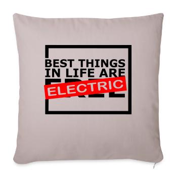 Les meilleures choses dans la vie sont électriques 😎 - Housse de coussin décorative 45 x 45 cm - taupe clair - Devant