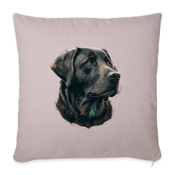Bon Labrador Retriever - Housse de coussin décorative 45 x 45 cm - taupe clair - Devant