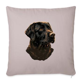 Labrador Retriever noir - Housse de coussin décorative 45 x 45 cm - taupe clair - Devant