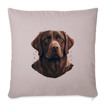 Adorable Labrador Retriever brun - Housse de coussin décorative 45 x 45 cm - taupe clair - Devant